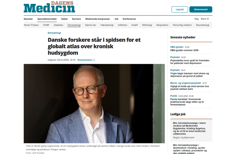 Danske forskere står i spidsen for et globalt atlas over kronisk hudsygdom